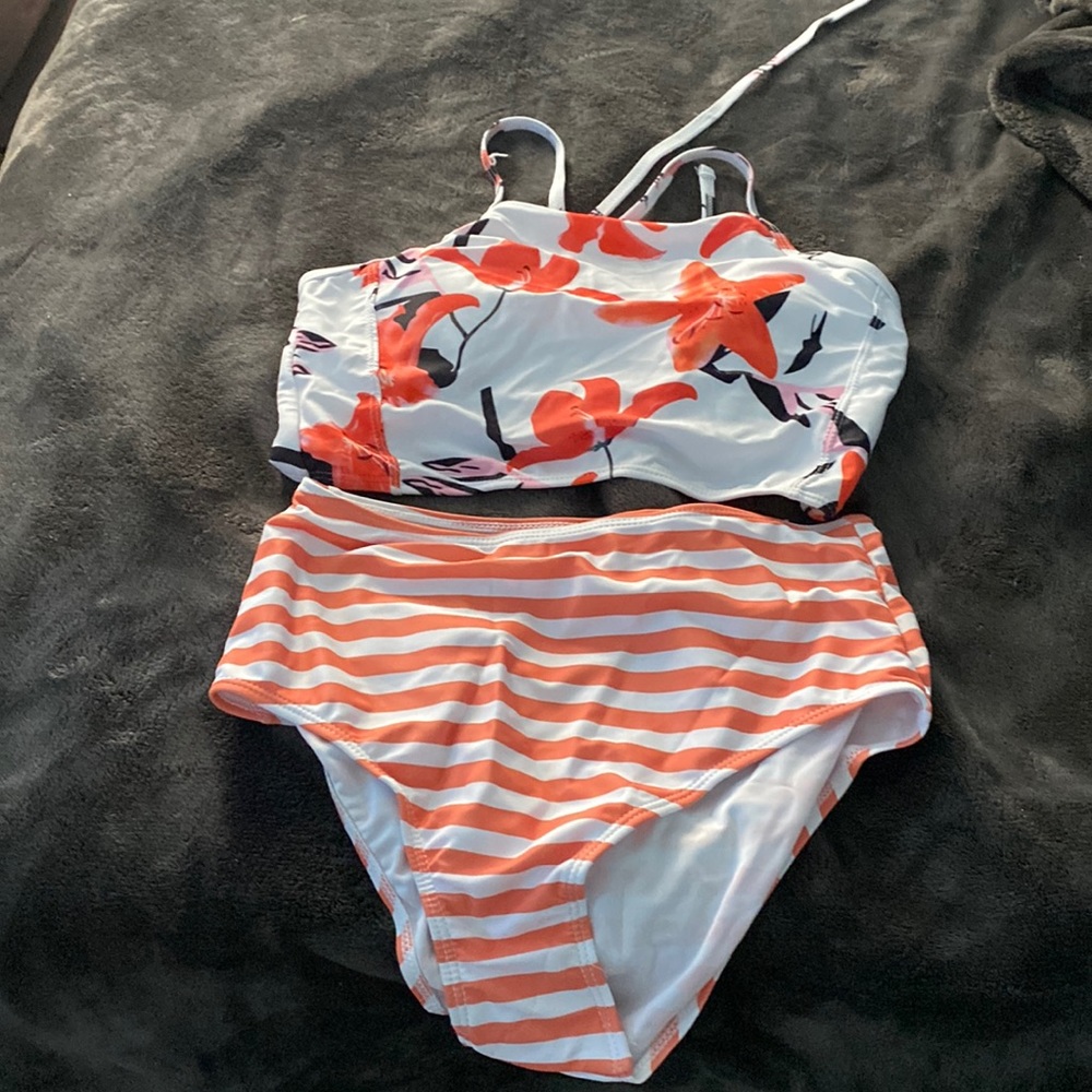 Cute orange and white bikini small